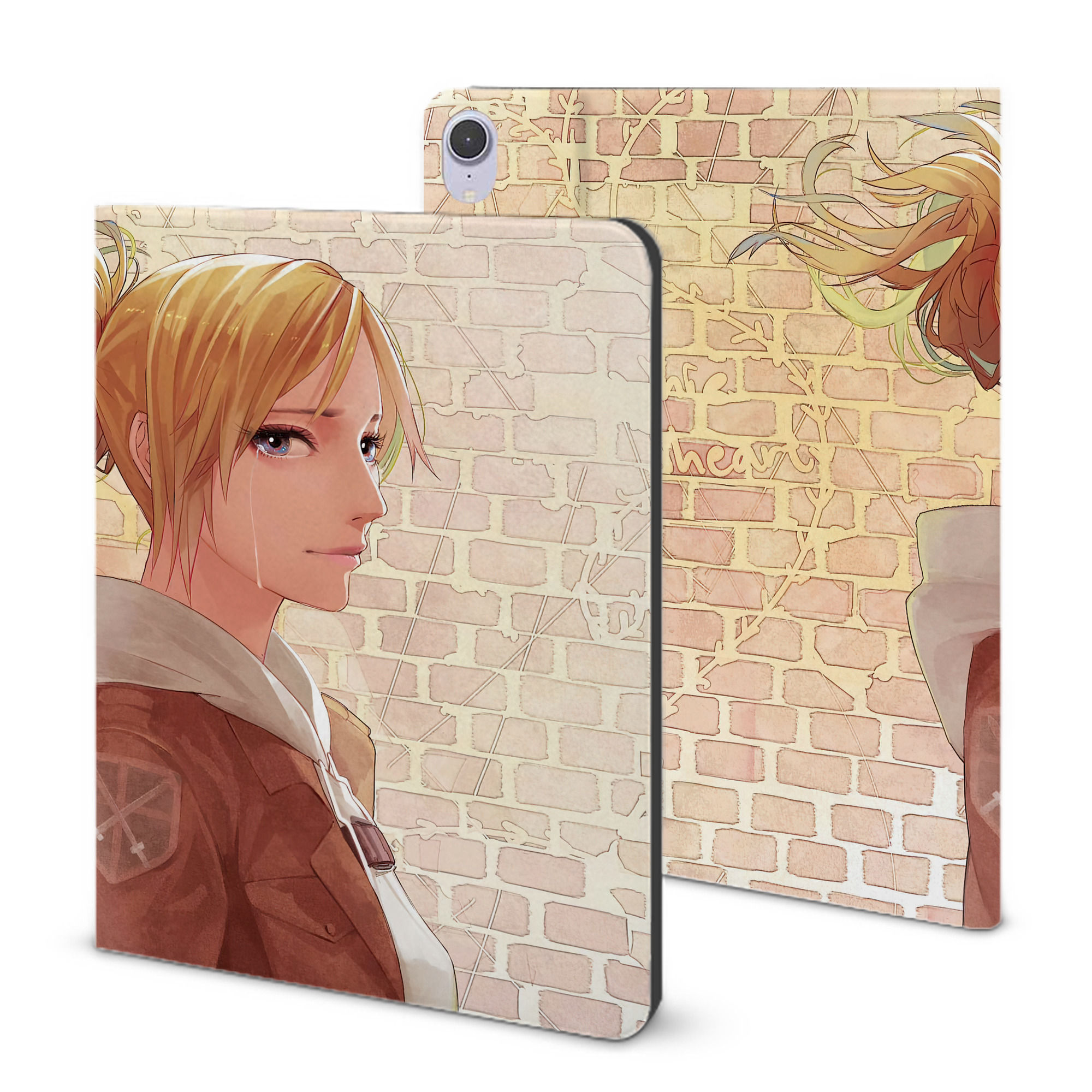 （画像用） 進撃の巨人 Attack on Titan IPad ケース ブック型 PUレザー TPU 耐衝撃 軽量 薄型 ペン収納なし 全面保護 IPad 各モデル対応